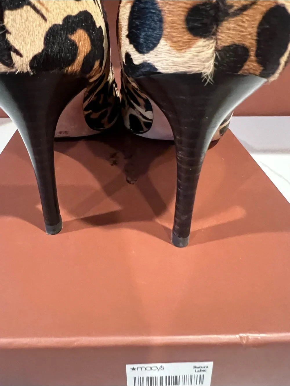 Coach Leopard-Print Pointed Toe Pumps - Black & Tan